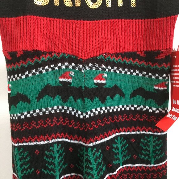 NWT EYESHADOW Christmas SCARY & BRIGHT Sequins Skull Pattern Knit Overalls - Picture 11 of 16